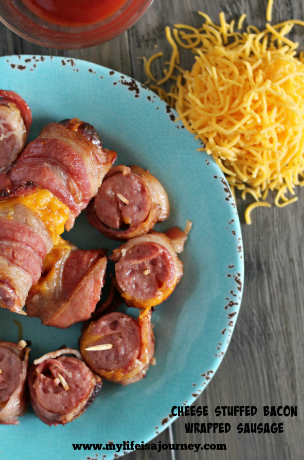 Cheese Stuffed Bacon Wrapped Sausage