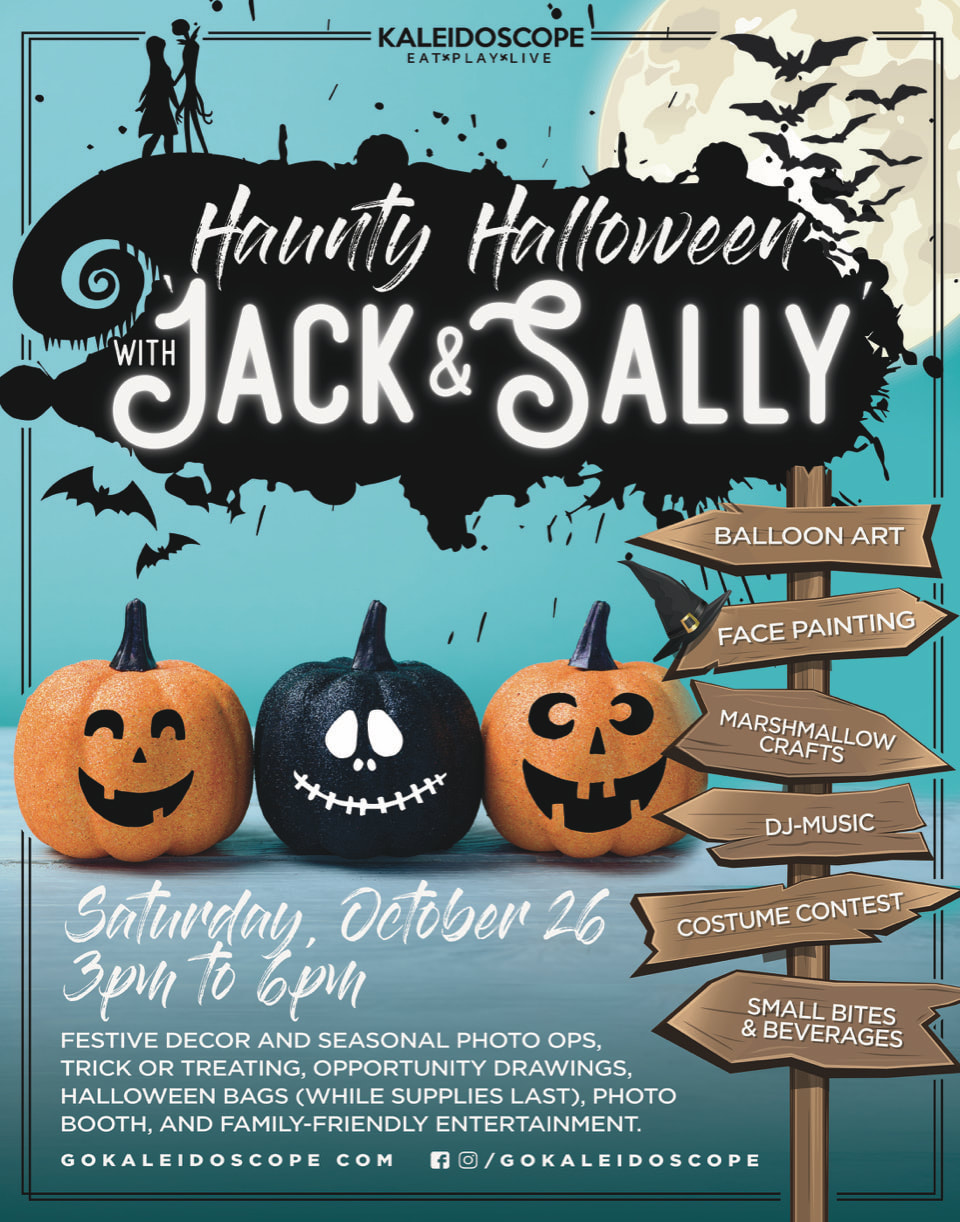 Kaleidoscope in Mission Viejo Hosts a Haunty Halloween with Jack & Sally on October 26