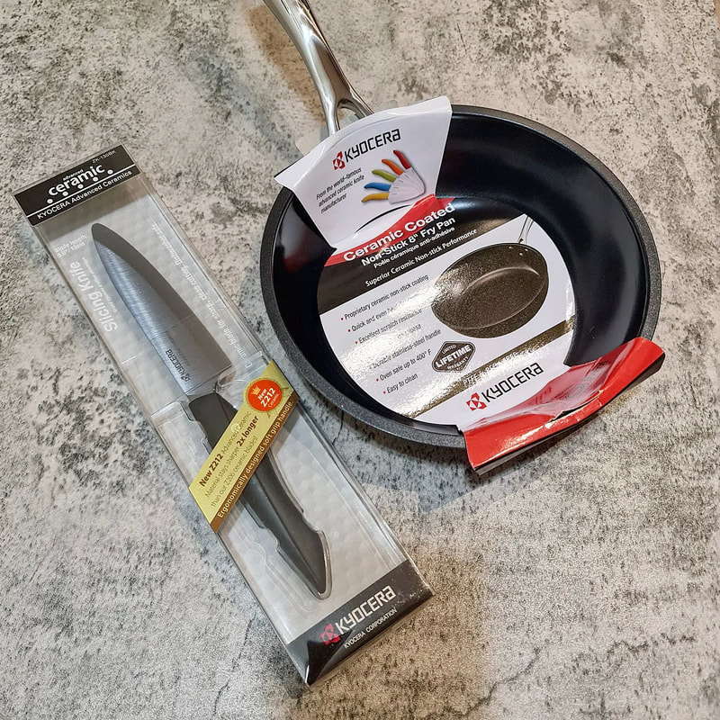 Kyocera ceramic knife and cookware