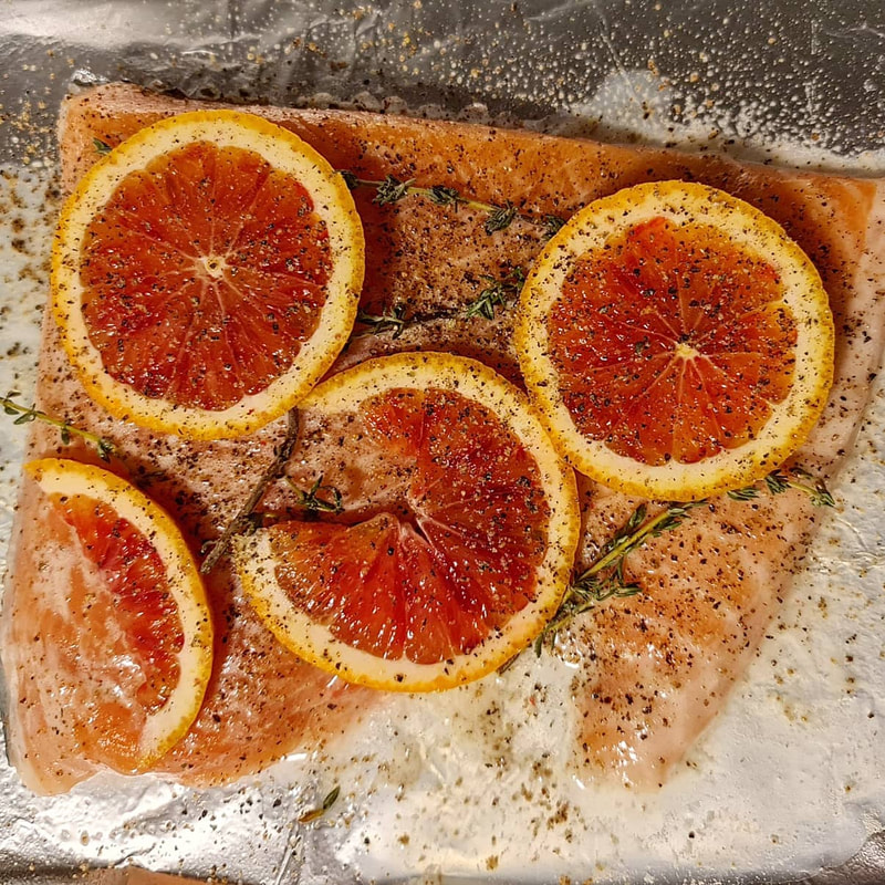 Passion Fruit and Orange Sauce Salmon