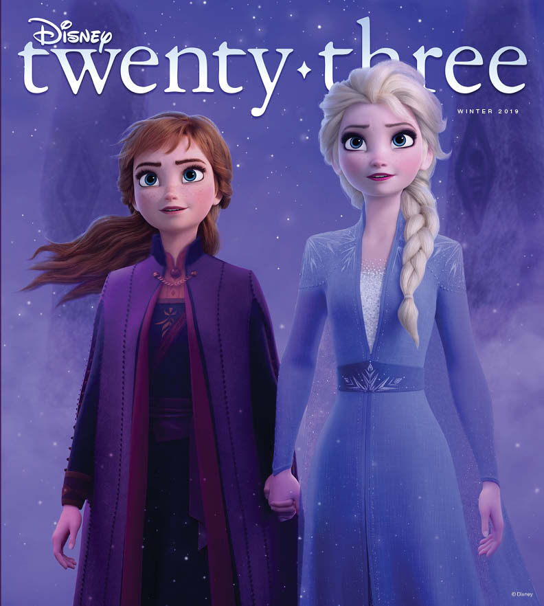 Frozen 2 on the cover of winter issue of D23